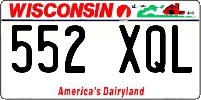 WI license plate 552XQL