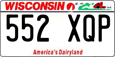 WI license plate 552XQP