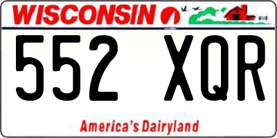 WI license plate 552XQR