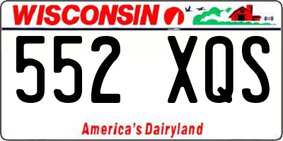 WI license plate 552XQS