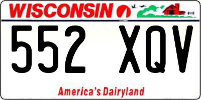 WI license plate 552XQV