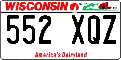 WI license plate 552XQZ