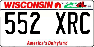 WI license plate 552XRC