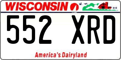 WI license plate 552XRD