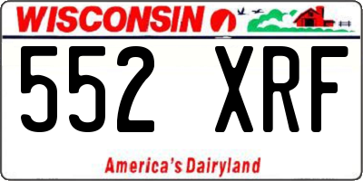 WI license plate 552XRF