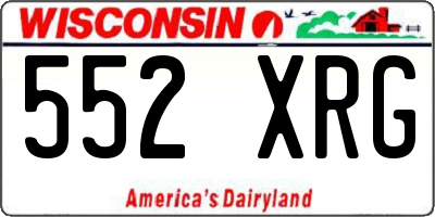 WI license plate 552XRG