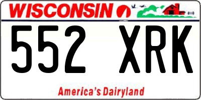 WI license plate 552XRK