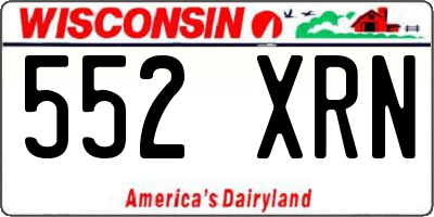 WI license plate 552XRN