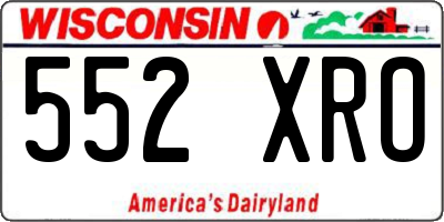 WI license plate 552XRO