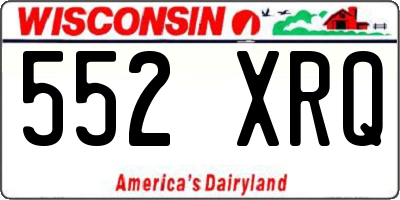 WI license plate 552XRQ