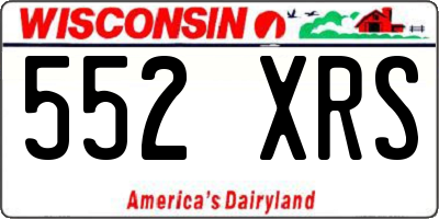 WI license plate 552XRS