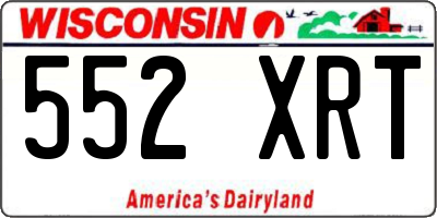 WI license plate 552XRT
