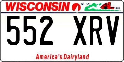 WI license plate 552XRV