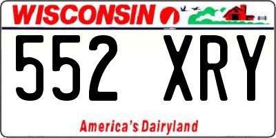 WI license plate 552XRY