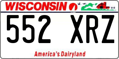 WI license plate 552XRZ
