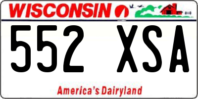 WI license plate 552XSA