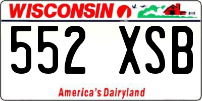WI license plate 552XSB
