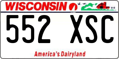 WI license plate 552XSC