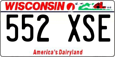WI license plate 552XSE