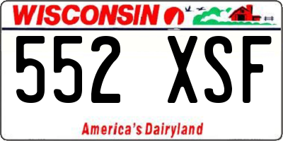 WI license plate 552XSF