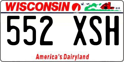 WI license plate 552XSH