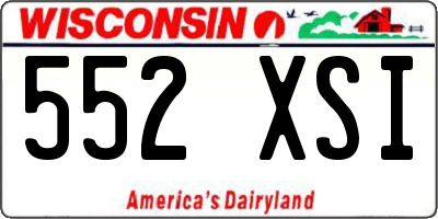 WI license plate 552XSI