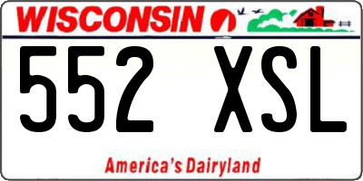 WI license plate 552XSL