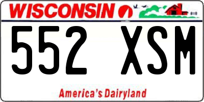 WI license plate 552XSM