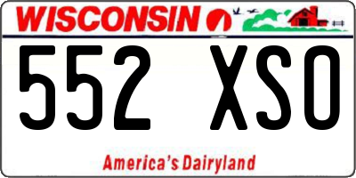 WI license plate 552XSO