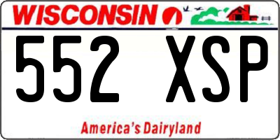 WI license plate 552XSP