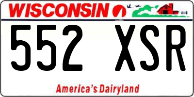 WI license plate 552XSR