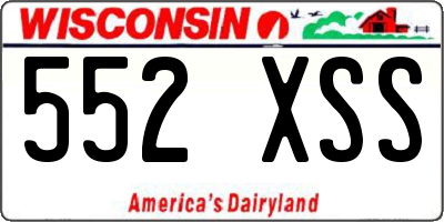 WI license plate 552XSS