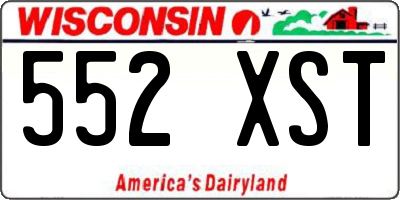 WI license plate 552XST