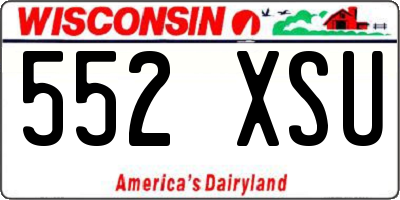 WI license plate 552XSU