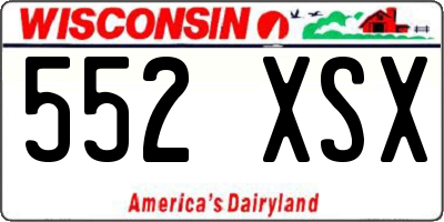 WI license plate 552XSX
