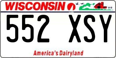 WI license plate 552XSY