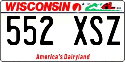 WI license plate 552XSZ