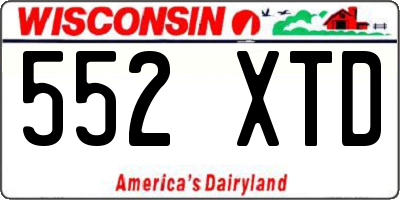 WI license plate 552XTD