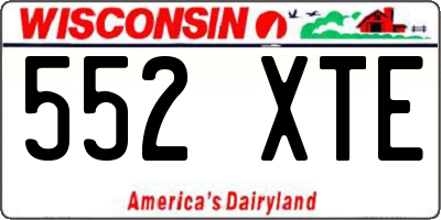 WI license plate 552XTE