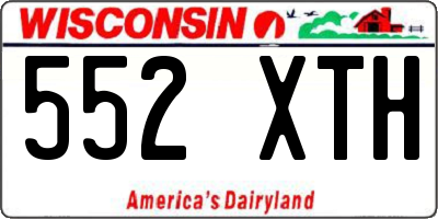 WI license plate 552XTH