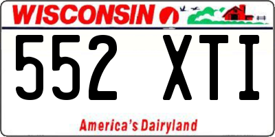 WI license plate 552XTI