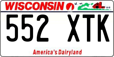 WI license plate 552XTK