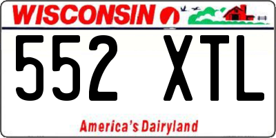 WI license plate 552XTL