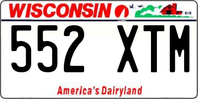 WI license plate 552XTM