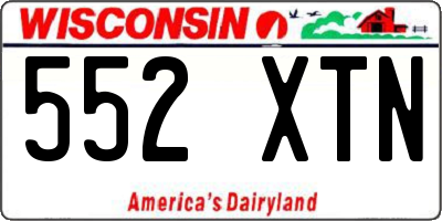 WI license plate 552XTN