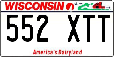 WI license plate 552XTT