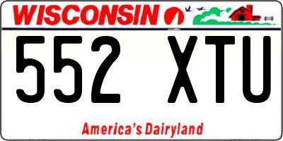 WI license plate 552XTU
