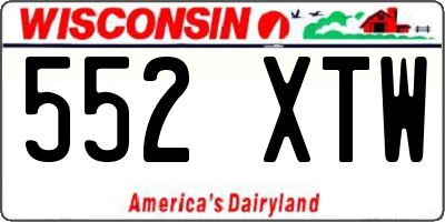 WI license plate 552XTW