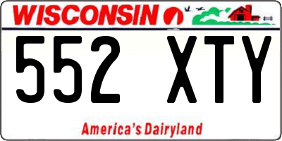 WI license plate 552XTY