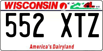 WI license plate 552XTZ